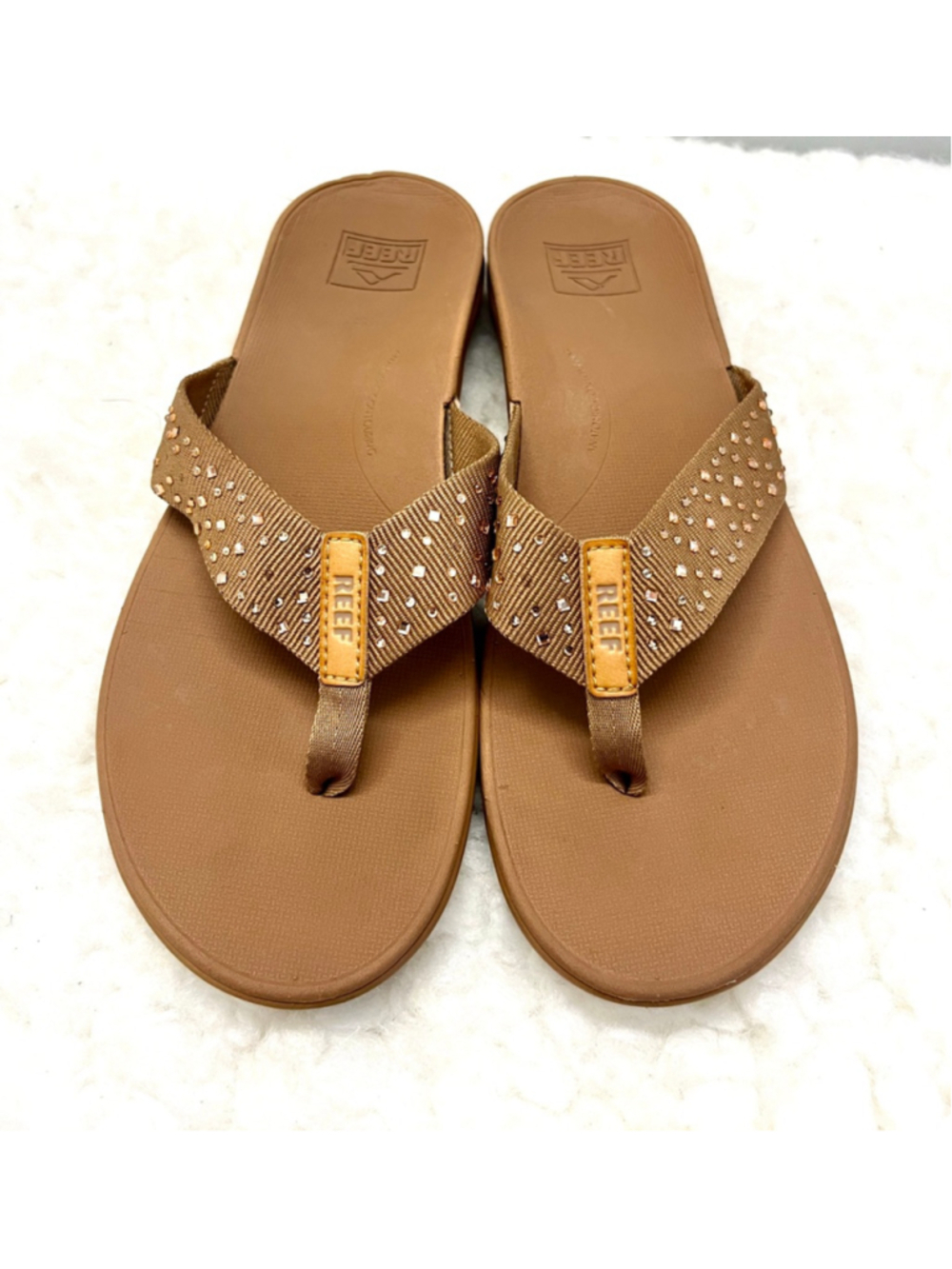 Reef Ortho-Bounce Jewels Tan sandals women size 10